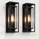 2Pack 18inch Outdoor Wall Light Fixtures, Exterior Waterproof Modern Matte Black Wall Lamps with Glass Shades,E26 Sockets Porch Light for Front Door Patio Entryway