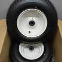 GICOOL 16x6.50-8 Tubeless Tire and Wheel, 1" Bearing, 4" Centered Hub,16x6.5-8" Lawn Mower Tires, Universal Fit Riding Mower and Garden Tractor Front Wheels, 4 Ply, V-Turf Pattern, 2 Pack