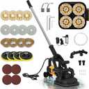 4-Head Concrete Floor Grinder Set, 3800W Concrete Grinder with 6-Speed Control, 6000 RPM Ergonomic Handle & Dust Collection Cover - Ideal for Surface Preparation, Cement, Marble Floors & Surfaces