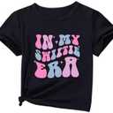 SOLY HUX Toddler Girl's Letter Print T Shirt Short Sleeve Round Neck Summer Graphic Tees Tops 10-11 yrs old