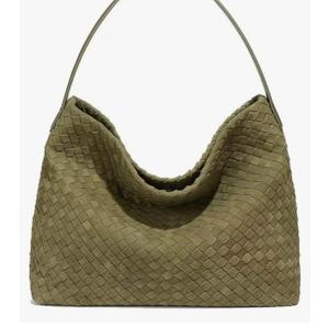 Woven Suede Shoulder Bag for Women Suede Hobo Bag Tote Elegant Handbag Satchel for Work Travel