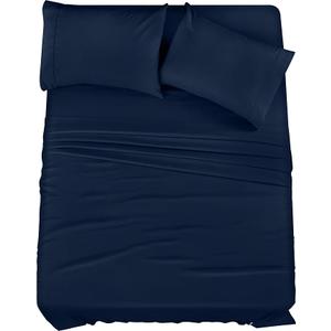 Utopia Bedding Queen Sheet Set – 3 Piece Bed Sheets for Queen Size Bed, Soft and Breathable Microfiber, Includes 1 Fitted Sheet, and 2 Pillowcases (Navy Blue)