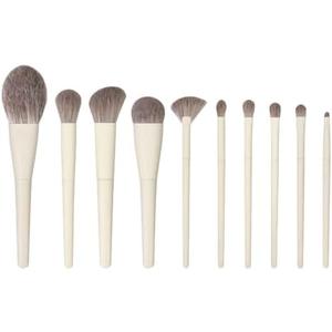 Dhjrefhhd 10Pcs Makeup Brush Set Professional Face Foundation Concealer Powder Blush Eyeshadow Brush Set For Foundation Blush Concealer Eyeshadow Travel Kit White suit
