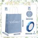 Queekay 36 Pcs Large Welcome Paper Gift Bags with Handle 10.6 x 8.3 x 4 Inches with 36 Tags Wedding Church Party Favor Bridal Gift Bags for Guest Birthday Baby Shower(Classic,Light Blue)