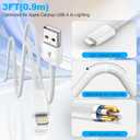 5 x Car Carplay Cable,USB A to Lightning Cable Compatible for iPhone 14 13 12 11 Pro Max XR XS X 8 7 6 Plus SE iPad iPod Air Mini Car Charger Cord3FT iPhone Charging Cord