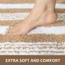 LOCHAS Long Bathroom Rugs Runner, 24" x 70" Large Bath Rug Non Slip Absorbent, Washable Microfiber Bathroom Mat Luxury Fluffy Soft, Shaggy Bath Mats for Shower Quick Dry, Beige