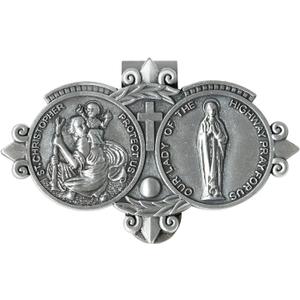 Saint St Christopher Medal for Car, Auto Car Sun Visor Clip, Bless Driving Safety Gift for New & Old Drivers Teens Girls Men