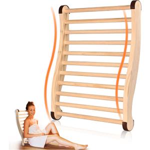 Upgraded Sauna Backrest, Sauna Accessories, S-Shaped Design with Backrest Sauna Chair, with Non-Slip Pads, Ergonomic Design, Suitable for Infrared Sauna Backrest and Barrel Sauna Backrest (White Cedar)