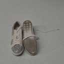 PARTY Women's Fashion Star Sneaker Lace Up Low Top Comfortable Cushioned Walking Shoes (7.5, Silver Glitter Suede)