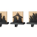 Glitzhome 2 Pcs Metal Reindeer Stocking Holder, 6.5 Inch Xmas Hanging Hooks for Stockings Stocking Hanger Christmas Indoor Decoration