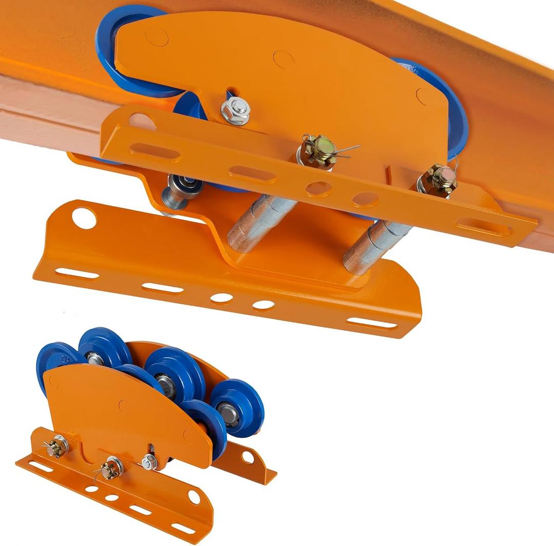 Electric Hoist Manual Trolley Heavy Duty 1Ton 2205LBS Capacity for PA600 to PA1000, Push Beam Trolley with Dual Track Rollers, Adjustable Flange, Hoist Push Geared Overhead Dual Wheels for I-Beams