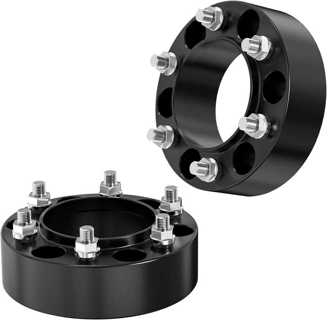 2PCS 50mm (2") Black Forged 6x139.7 (6x5.5) Hubcentric Wheel Spacers Fits Tacoma 19952023, 4Runner 19842023, Tundra 20002006, T100 19931996, Pick Up 19801995  106mm Bore, M12x1.5 Studs