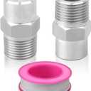 Flat Fan Spray Nozzle Tip, 3/8 BSPT Thread 304 Stainless Steel 65 Degree 1.4mm Orifice Diameter High Pressure Jet Nozzle (2 Pcs)