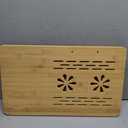 Adjustable Bamboo Laptop Desk with Cooling Fan, Foldable Bed Tray for Breakfast, Writing, and Drawing, with Tilting Top and Drawer, Portable Lap Desk for Bed, Sofa, and Floor.