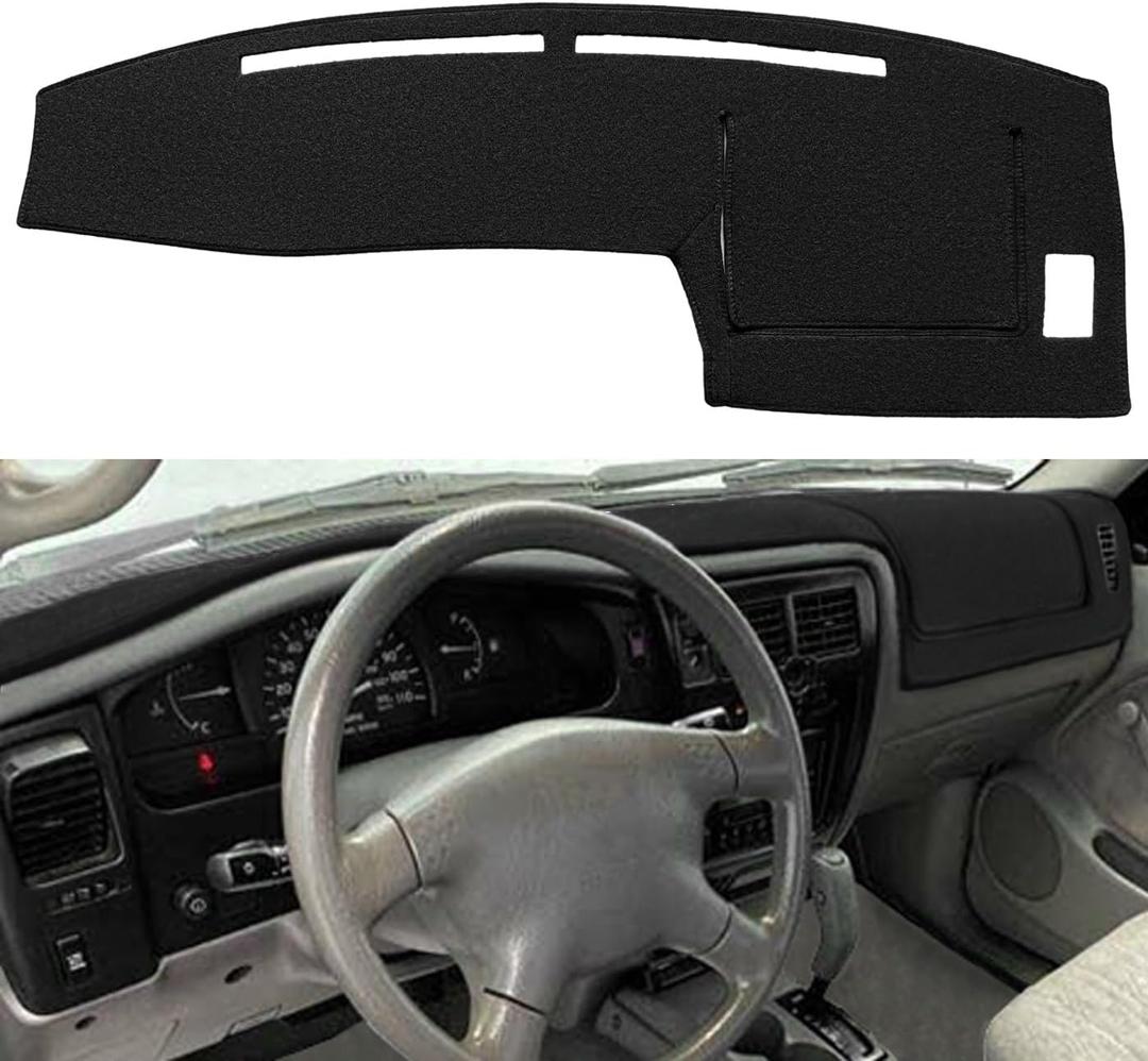 Dash Cover Mat Custom Fit for Toyota Tacoma 1998 1999 2000 2001 2002 2003 2004, Dashboard Cover Pad Carpet Protector (Black) F83