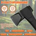 X25 Wood Splitting Axe, 28 Camping Outdoor Hatchet for Wood Splitting and Kindling, Forged Carbon Steel Heat Treated Hand Maul Tool, Nylon Hollow Handle Shock Reduction Handle
