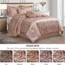 LANCO MODERN LIFESTYLE Bright Blush 7 Piece Comforter Set, King, Elegant Floral Jacquard, Ultra Soft Bed Set for All Seasons, Bed in a Bag, Include Comforter, Bed Skirt, Pillow Shams & Decor Pillows