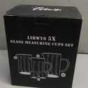 LIBWYS 2x75ml(2.5oz) Glass Measuring Cup, Espresso Cups V-Shaped Mouth with Handle, Heat-resistant Borosilicate Glass Liquid Measuring Cup