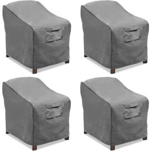 Vailge Patio Chair Covers, Lounge Deep Seat Cover, Heavy Duty and Waterproof Outdoor Lawn Patio Furniture Covers (Grey, 4 Pack-Medium)