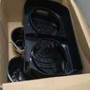 URPOWER 3-in-1 Elevated Dog Bowls - Mess Proof Double Deck 4 Height Adjustable Raised Stand with 2 Stainless Steel Food Bowls & Licking Plate for Small, Medium & Large Dogs (Black)