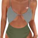 Blooming Jelly Womens One Piece Swimsuit Tummy Control Bathing Suit Sexy Slimming Flattering Cute Cheeky High Cut Swimwear,small