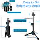 Webcam Tripod Stand Extendable Desktops Tripod for Camera/Phone/Webcam, Desk Tripods Webcam Mount Holder Compatible with Logitech Webcams C925e C922x C922 C930e C930 C920 C615 /iPhone/Ring Light