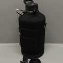 DYSANKY 1 Gallon Water Bottle Insulated | Thickened Stainless Steel Vacuum Metal Water Jug | Portable Sports Large for Gym and Hiking with Straw, Carrier Bag, Handle Strap | BPA-Free 128 oz (Advanced Black)