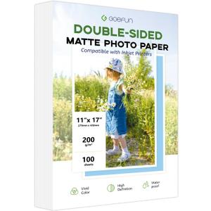 11x17 Double Sided Photo Paper Matte, Goefun 200GSM/54LB Presentation Paper for Inkjet Printer, 100 Sheets