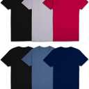 Fruit of the Loom Men's Undershirts, Moisture Wicking & Tag Free, Short Sleeve Crew T-Shirts (Large, Colors May Vary - 6 Pack)