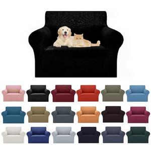 2025 New Stretch Chair Sofa Slipcovers Couch Cover for 1 Seater Furniture Protector Sofa Covers with Elastic Bottom Jacquard Fabric Small Checks for Pets, Kids - Black 3 Pcs