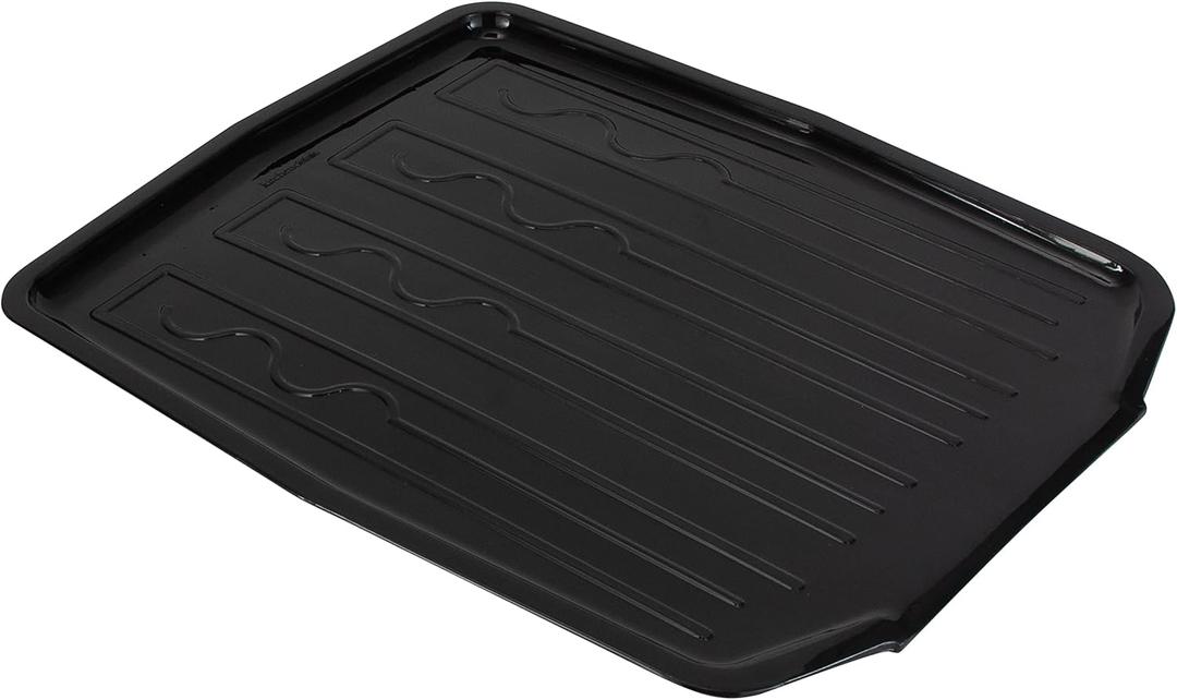 Kitchen Details Countertop Draining Tray | Dimensions: 18"x 15"x 1"| Designed for Stand Alone Dish Racks | Durable | Prevents Water Build Up | Black, Large