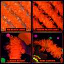 2 x Mega-L Neon Halloween Party Decorations, 26ft Fluorescent Orange Pumpkin Garland Banner Glow in the Dark Party Supplies Cute Hanging Ceiling Decors for Birthday Home Wall Fence Porch Black Light Party