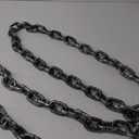 AOFOX Halloween Plastic Chains Props, 2 Pack 6 Ft Plastic Black and Silver Removable Large Plastic Chain Link for Halloween Party Decoration Cosplay Accessory (Style 1)