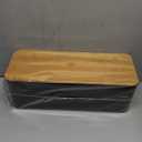 2 Pack Large Cable Management Box  Wooden Style Cord Organizer Box and Cover for TV Wires, Computer, Router, USB Hub and Under Desk Power Strip  Safe ABS Material and Baby-Pets Proof Lock (Black)