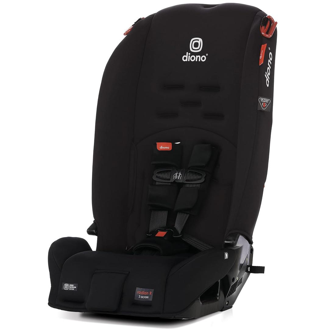 Diono Radian 3R, 3-in-1 Convertible Car Seat, Rear Facing & Forward Facing, 10 Years 1 Car Seat, Slim Fit 3 Across, Jet Black (Manufactured Date: 04-30-2026)