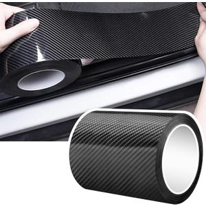 DGSL Car Door Edge Guards Door Sill Protector, 4In x 16.4Ft 5D Carbon Fiber Car Wrap Film, Vinyl Automotive Wrap Film Anti-Collision Fits for Most Car (Black)