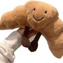 WeightedPlush 9" Croissant Plush Cute Smile Croissant Bread Pillow Stuffed Animals Funny Soft Food Plushies Toy for Gifts for Kids Birthday