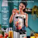WantJoin Commercial Professional Blender With Shield Quiet Sound Enclosure 2200W Industries Strong and Quiet Professional-Grade Power, Self-Cleaning, Silver