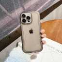 IYH Transparent Wave Case for iPhone 13 Pro 6.1", Soft TPU Shockproof Cover with Cute Design & Camera Protection(Black)