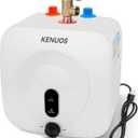 Under Sink Instant Hot Water,2.5 Gallon Mini Tank Water Heater 1500W 120V Small Hot Water Heater 1/2" NPT for RV,Kitchen, with T&P Valve,3-Way Fitting Valve Wall/Floor Mounted, White