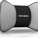 Samsonite Neck Pillow for Car  Ergonomic Memory Foam Headrest Cushion  Car Seat Support for Driving Comfort  Compact Neck Rest  Travel Pillow for Long Road Trip, Grey