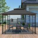 Replacement Gazebo Canopy for 10x12 Regency II Model L-GZ798PST | Heavy-Duty Ripstop Waterproof & UV Protective Top Cover, Gray