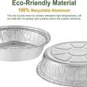50Pack 8 Aluminum Foil Pans without Lids | Heavy Duty Disposable Containers for Roasting, Storing, Baking, Cooking | Recyclable Kitchen Meal Prep Pans