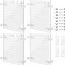 Nuanchu 4 Set Acrylic Fish Tank Divider 11.4 x 9.75'' Aquarium Divider Kit Splicable Flexibly Aquarium Divider with Suction Cups Accessories Splicing Board for 30/40/50/65/75/90/125/150 Gallon Tank