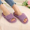 Litfun Women's Orthopedic Slippers with Arch Support Adjustable Open Toe House Shoes for Plantar Fasciitis (Purple, M)