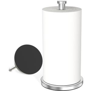 VEHHE Paper Towel Holder Countertop, Weighted Non-Slip Base, Stainless Steel Paper Towel Holder for Kitchen Bathroom (Silver)