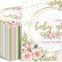 80 Pcs Sweet Baby Girl Paper Napkins It's a Girl Baby Shower Disposable Napkins Watercolor Pink Floral Napkins for Girl Baby Shower Party Supplies Table Decor