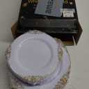 Liacere 60 Pack Gold Plastic Plates - White and Gold Disposable Plates include 30PCS 10.25inch Gold Dinner Plate, 30PCS 7.5inch Dessert Plate for Party & Wedding