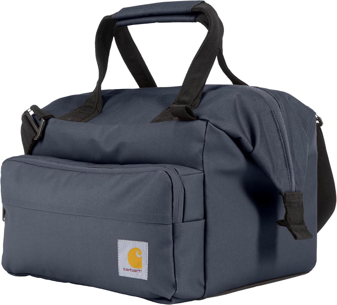 Carhartt Thick Foam Fully Insulated Cold Front Coolers, Premium Ice Retention, Durable Water Resistant Material W/Front Zippered Pocket (Bluestone)