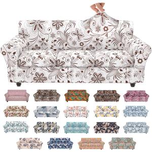 Stretch Couch Covers for 3 Separate Cushion Couch Sofa,Floral Printed Couch Sofa Cover,Washable Sofa Slipcover,Pet Friendly Furniture Protector with Elastic Bottom,Universal Fit for Home(Sofa,Cover)